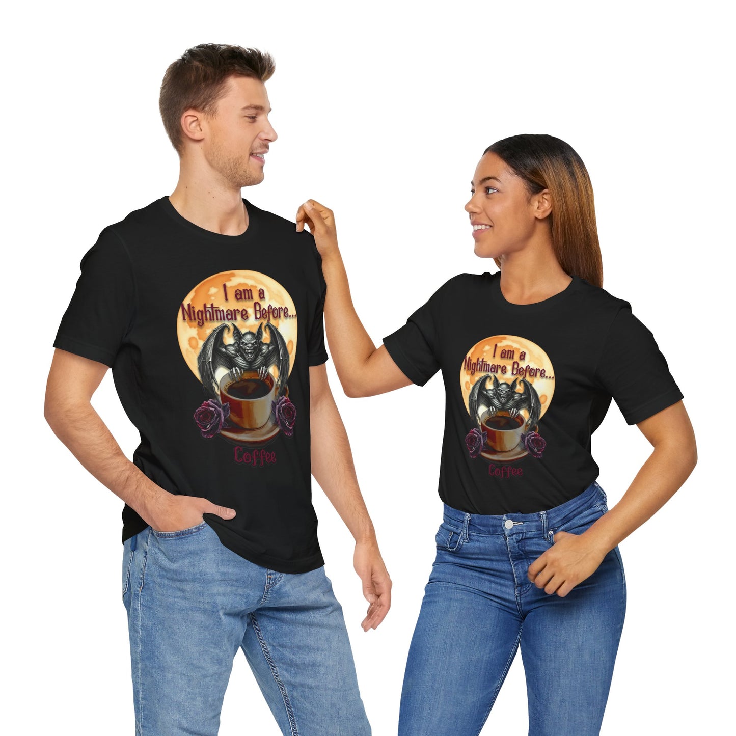 T-shirt - Halloween - Nightmare Before Coffee (1a) - Front Only