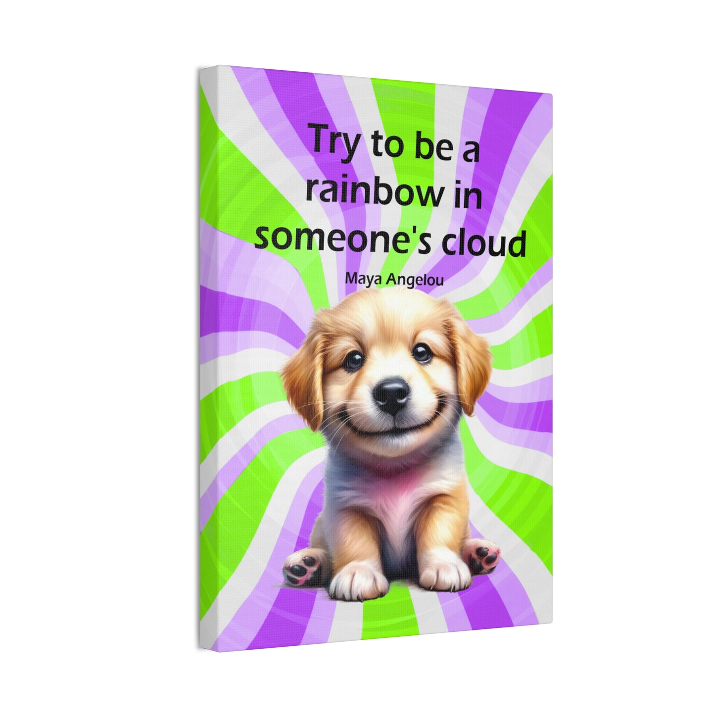 Canvas Art - Inspiring - Try to be a Rainbow - Dog 02