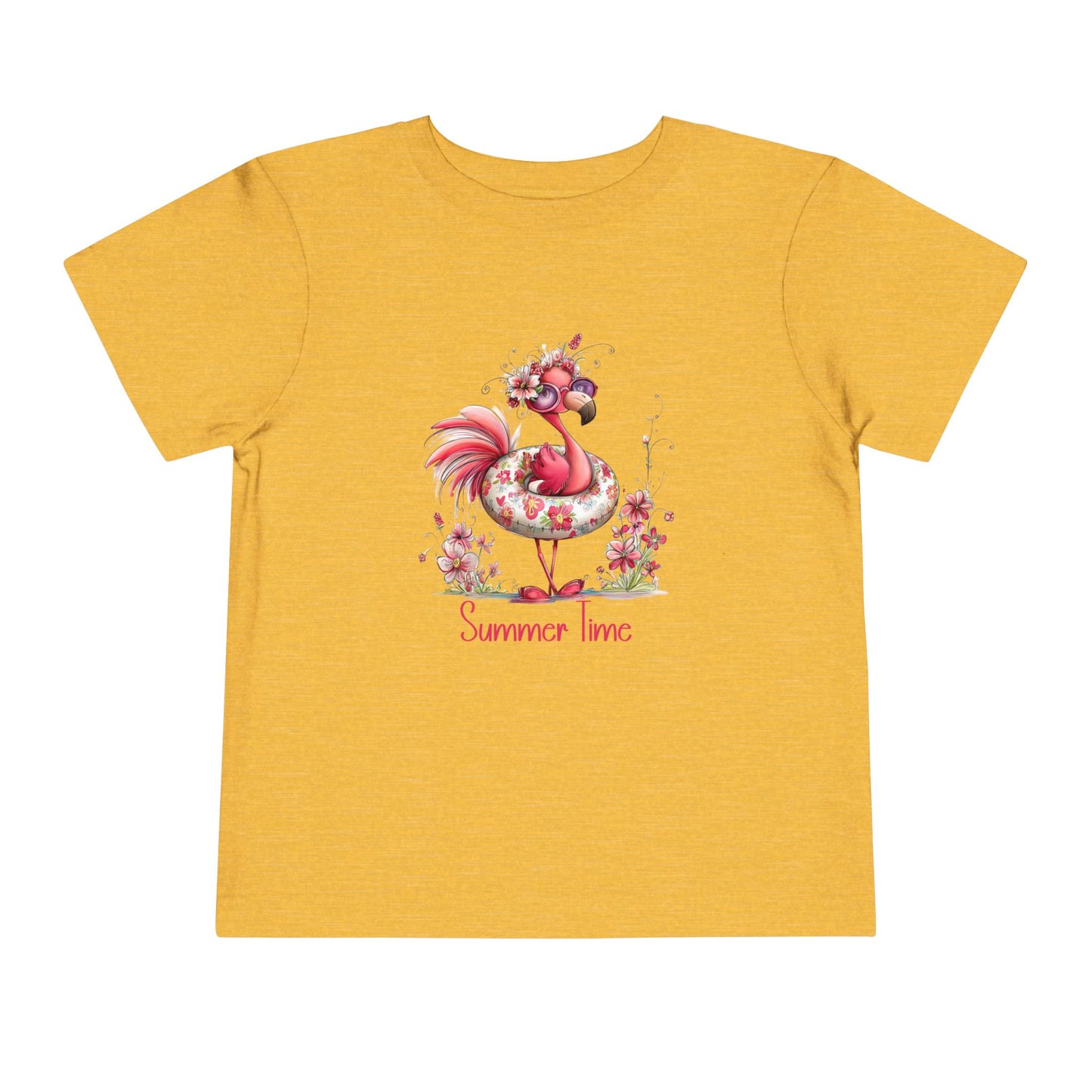 Toddler Tee - Animal - Flamingo - Summer Time (01)