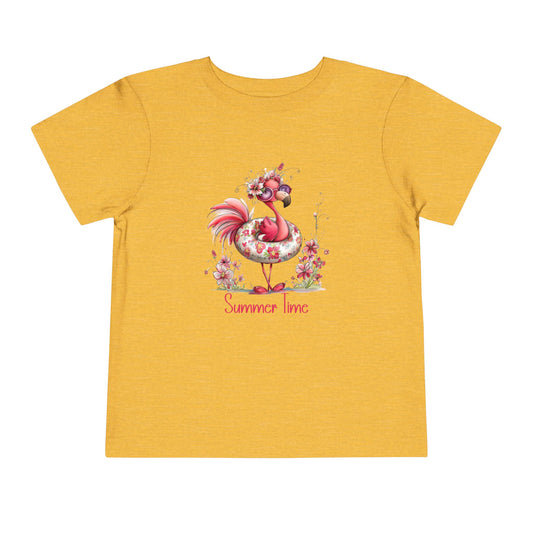 Toddler Tee - Animal - Flamingo - Summer Time (01)