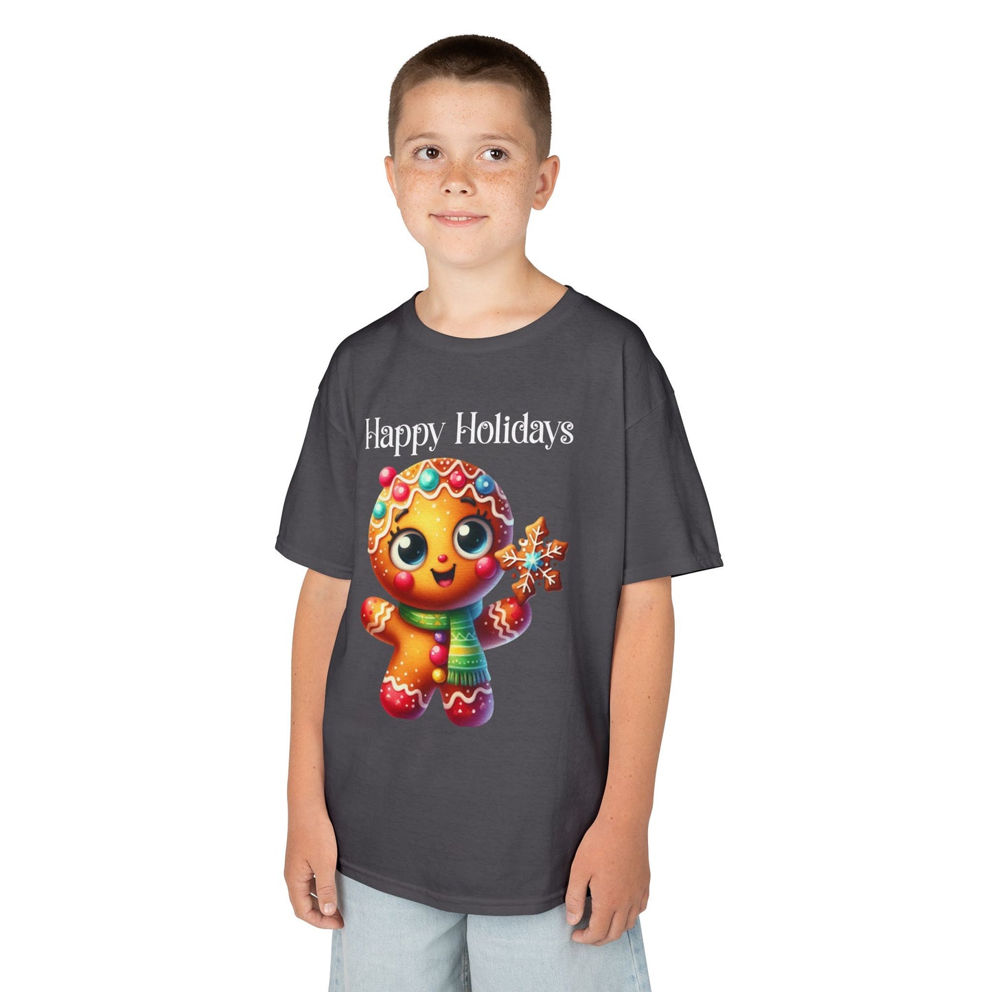 Child Tee - Christmas - Gingerbread - Happy Holidays (03a)