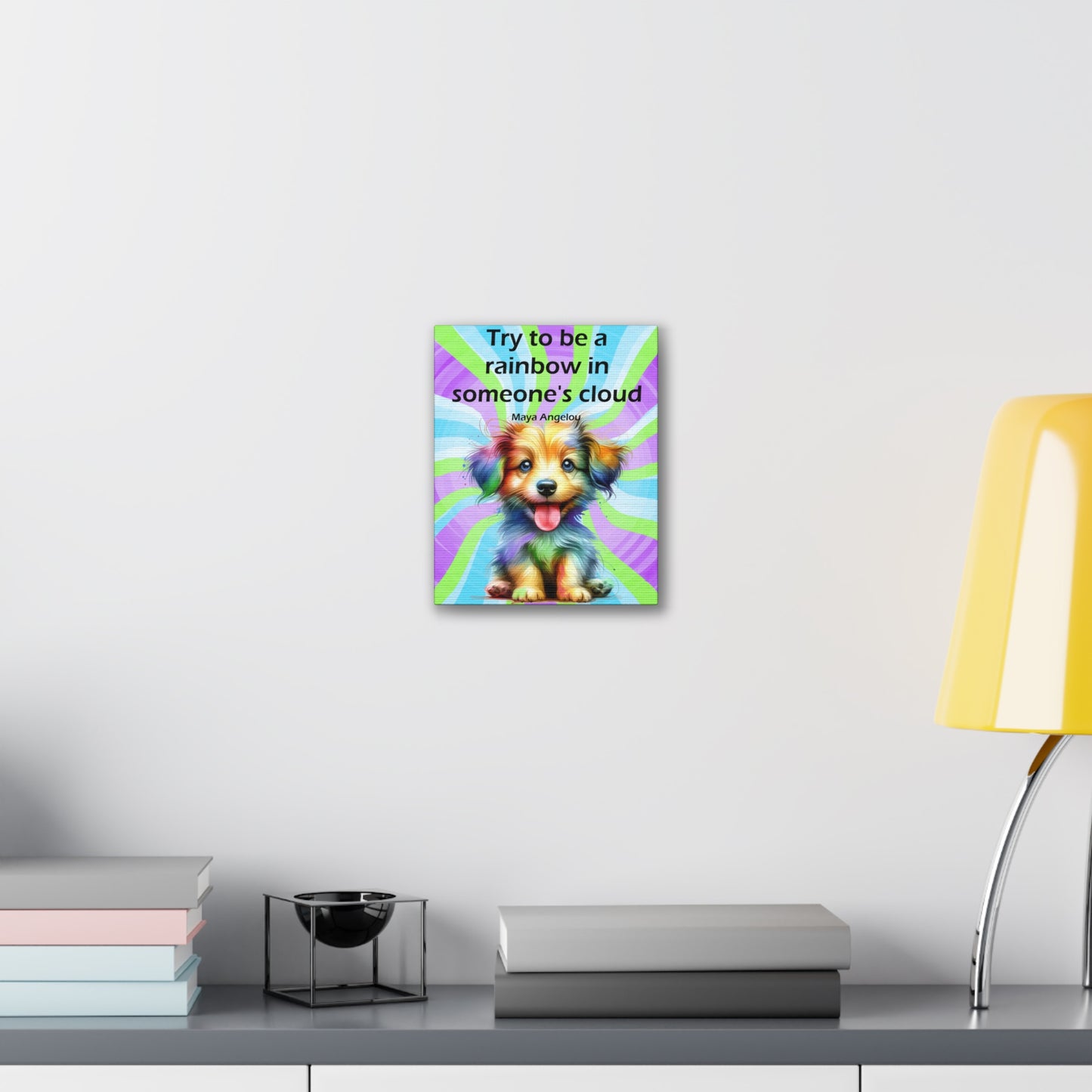 Canvas Art - Inspiring - Try to be a Rainbow - Dog 03