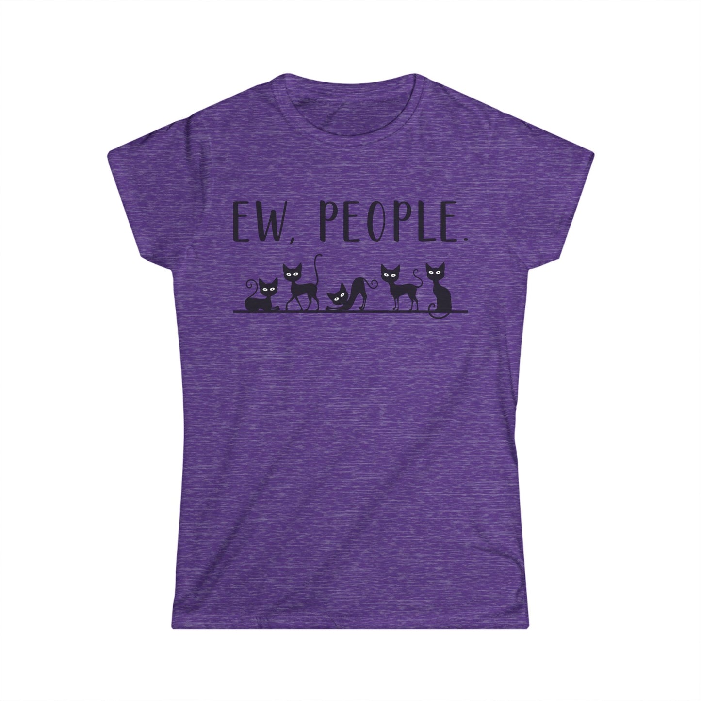 Female T-Shirt - Animal Lover - Ew People with Black Cats (01)