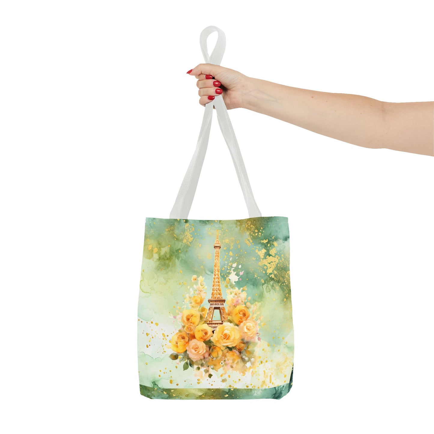 Tote Bag - Paris - Eiffel Tower and Yellow Roses (1)