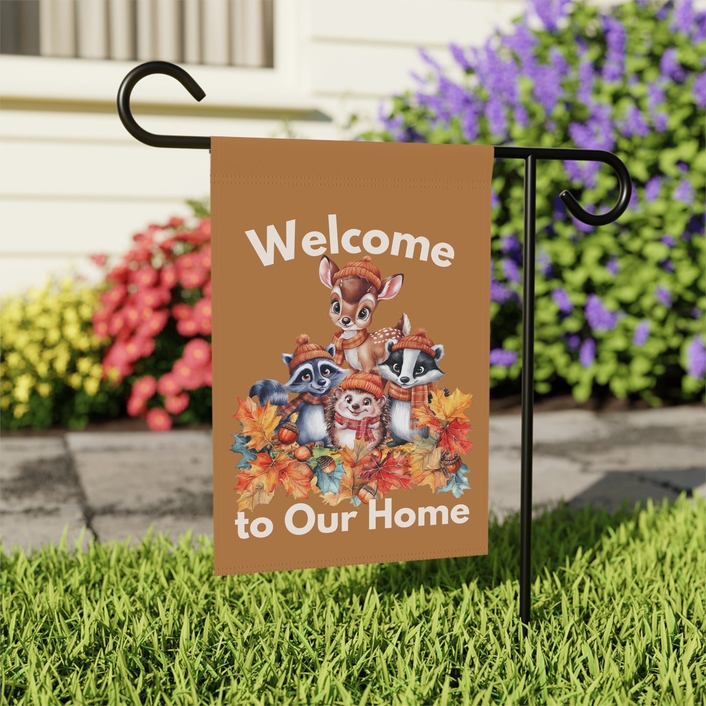 Garden Flag - Autumn -  Welcome Autumn Animals (01a)