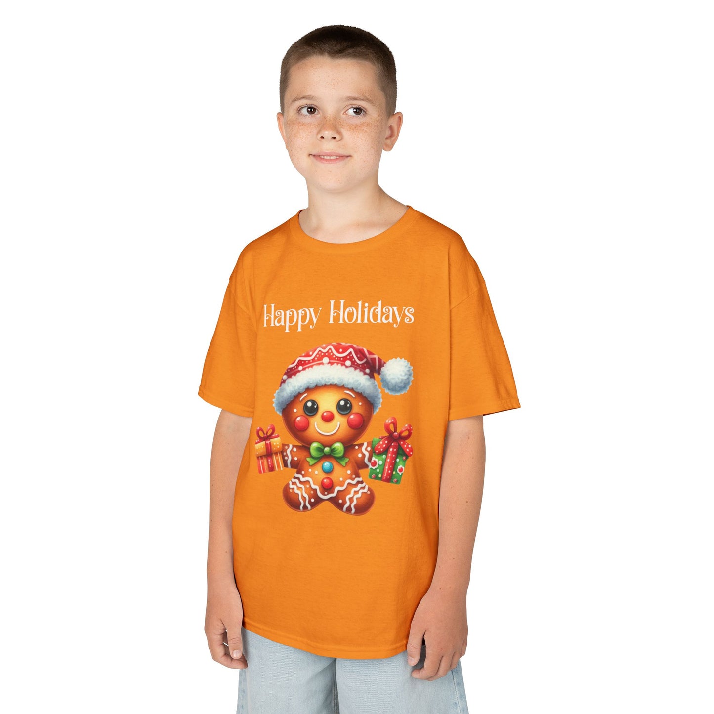 Child Tee - Christmas - Gingerbread - Happy Holidays (01a)
