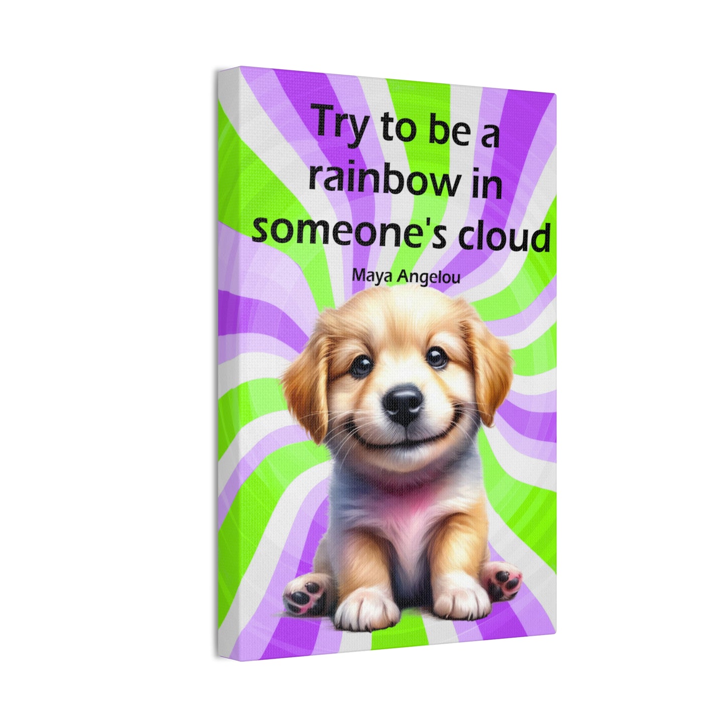 Canvas Art - Inspiring - Try to be a Rainbow - Dog 02