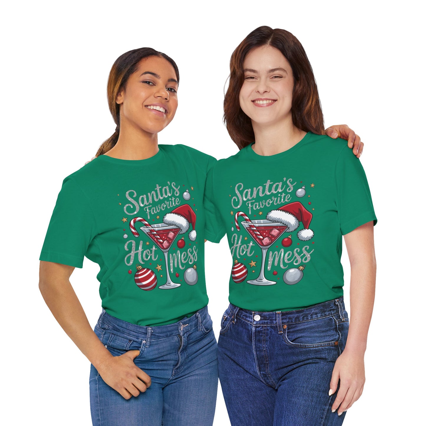 T-shirt - Christmas - Santa's Fav. Hot Mess (01)