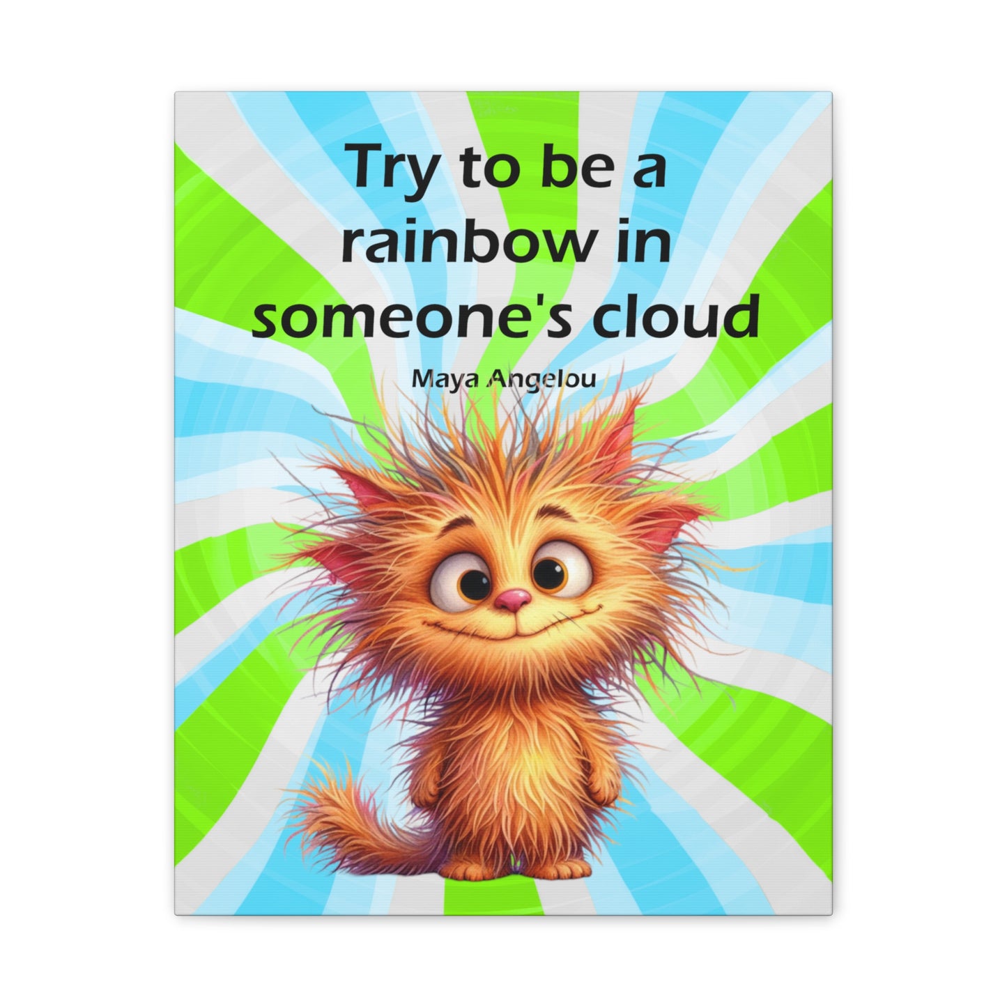 Canvas Art - Inspiring - Try to be a Rainbow - Cat 01