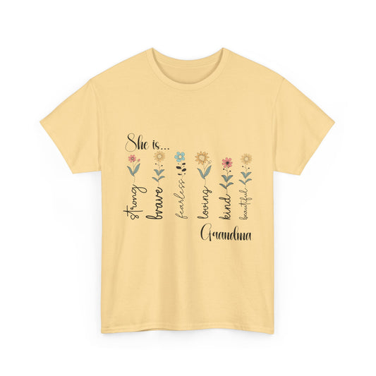 T-Shirt – Grandma - Strong, Brave, Beautiful Floral Design