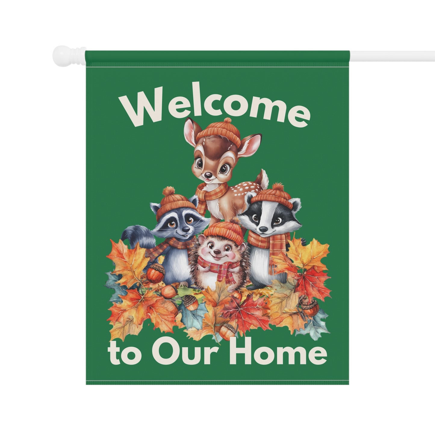 Garden Flag - Autumn -  Welcome Autumn Animals (01a)