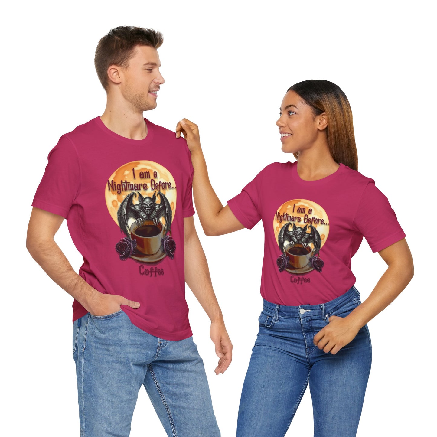 T-shirt - Halloween - Nightmare Before Coffee (1a) - Front Only