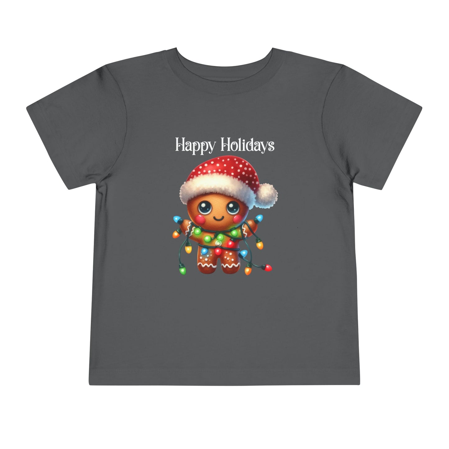 Toddler Tee - Christmas - Gingerbread - Happy Holidays (02a)