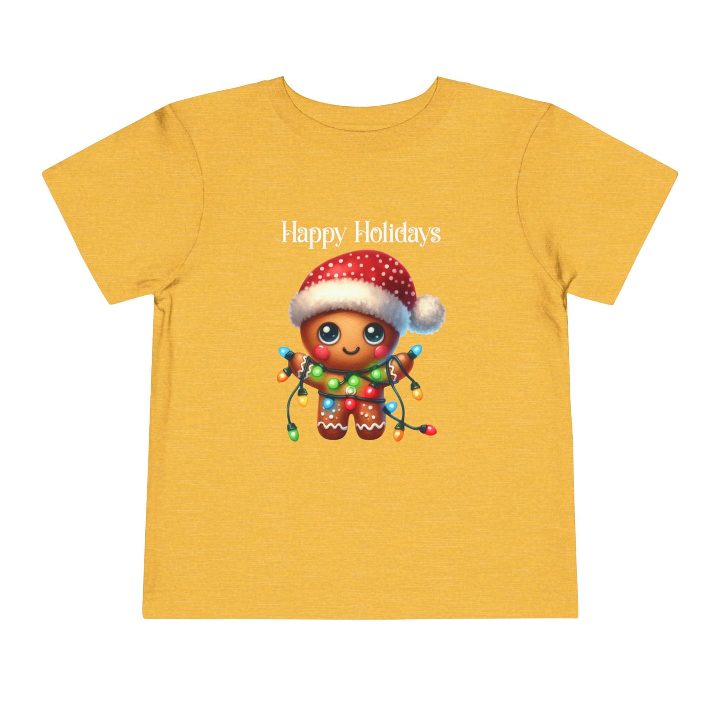 Toddler Tee - Christmas - Gingerbread - Happy Holidays (02a)