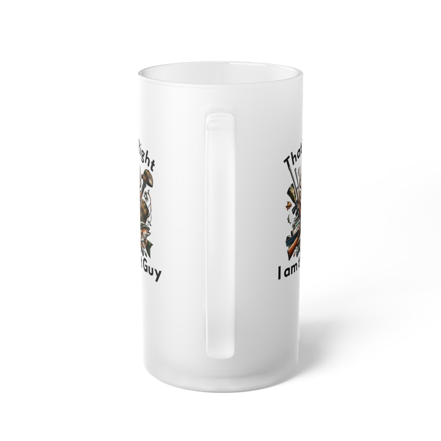 Frosted Glass Beer Mug - Hunter - I am that guy (1)