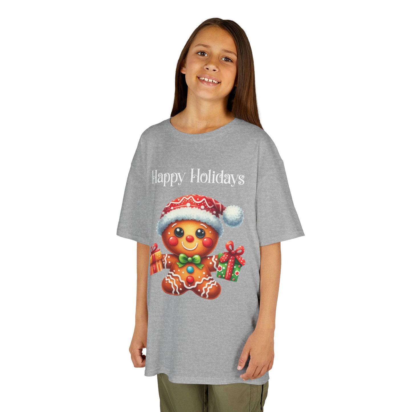 Child Tee - Christmas - Gingerbread - Happy Holidays (01a)