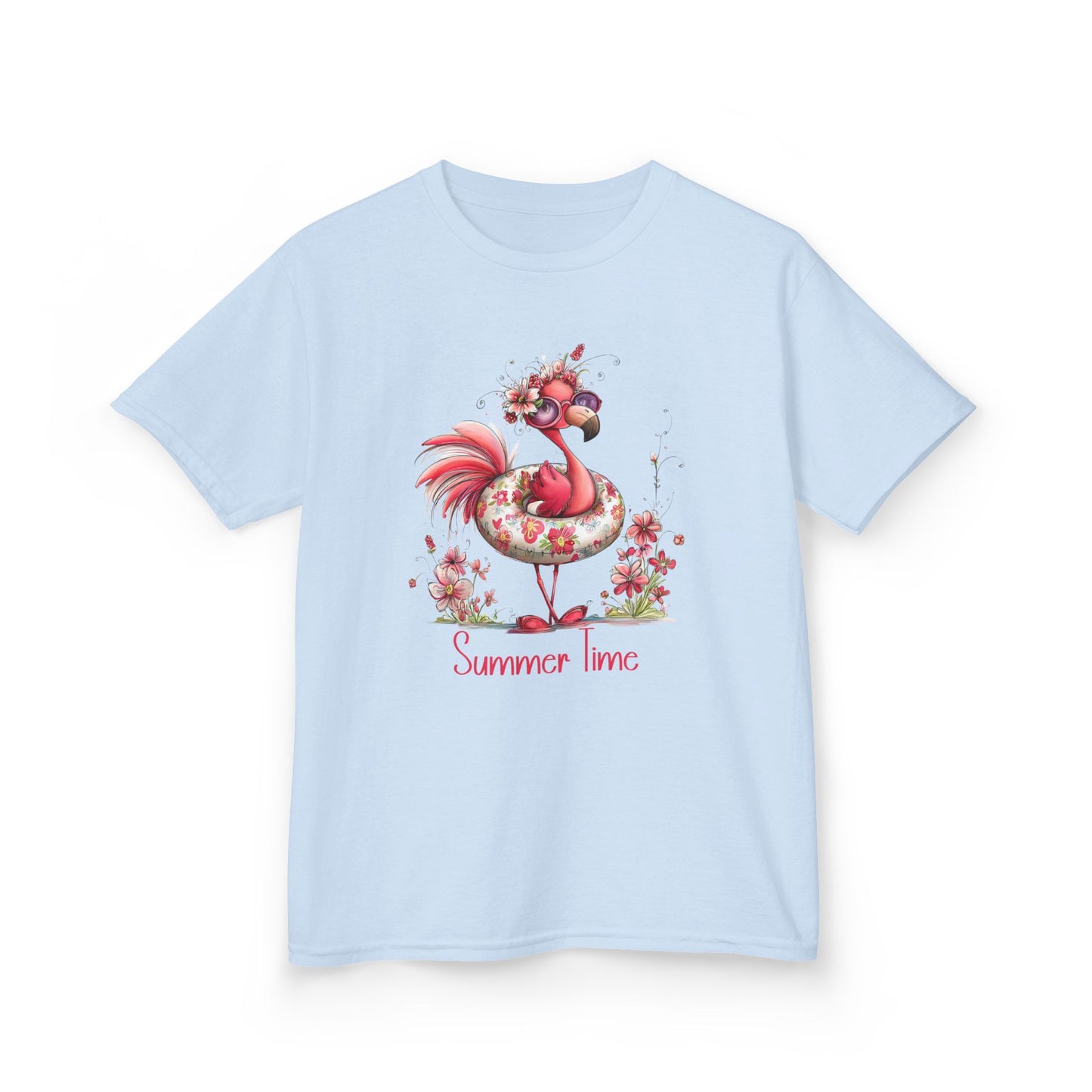 Child Tee - Animal - Flamingo - Summer Time (01)