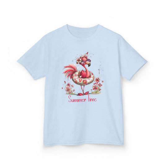 Child Tee - Animal - Flamingo - Summer Time (01)