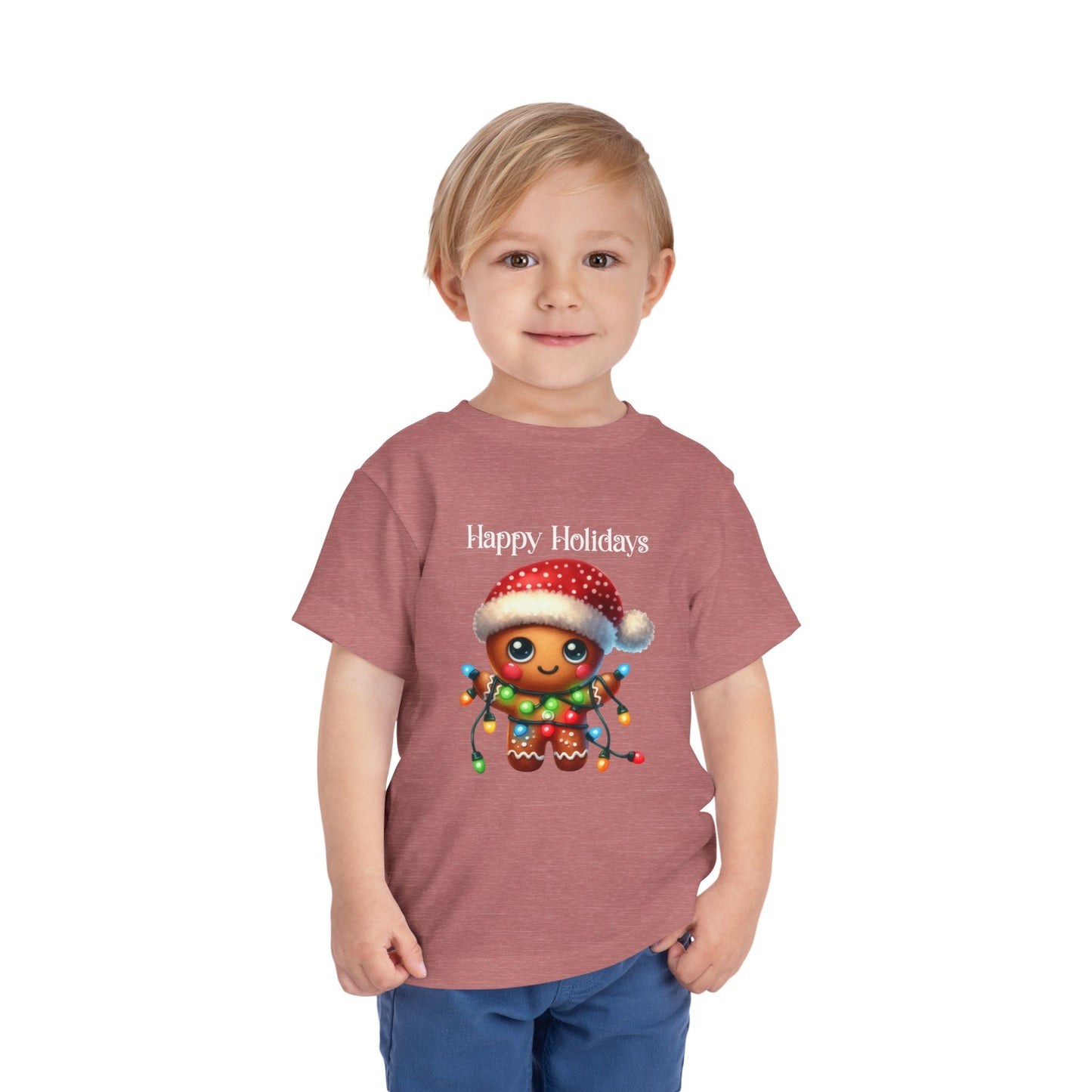 Toddler Tee - Christmas - Gingerbread - Happy Holidays (02a)