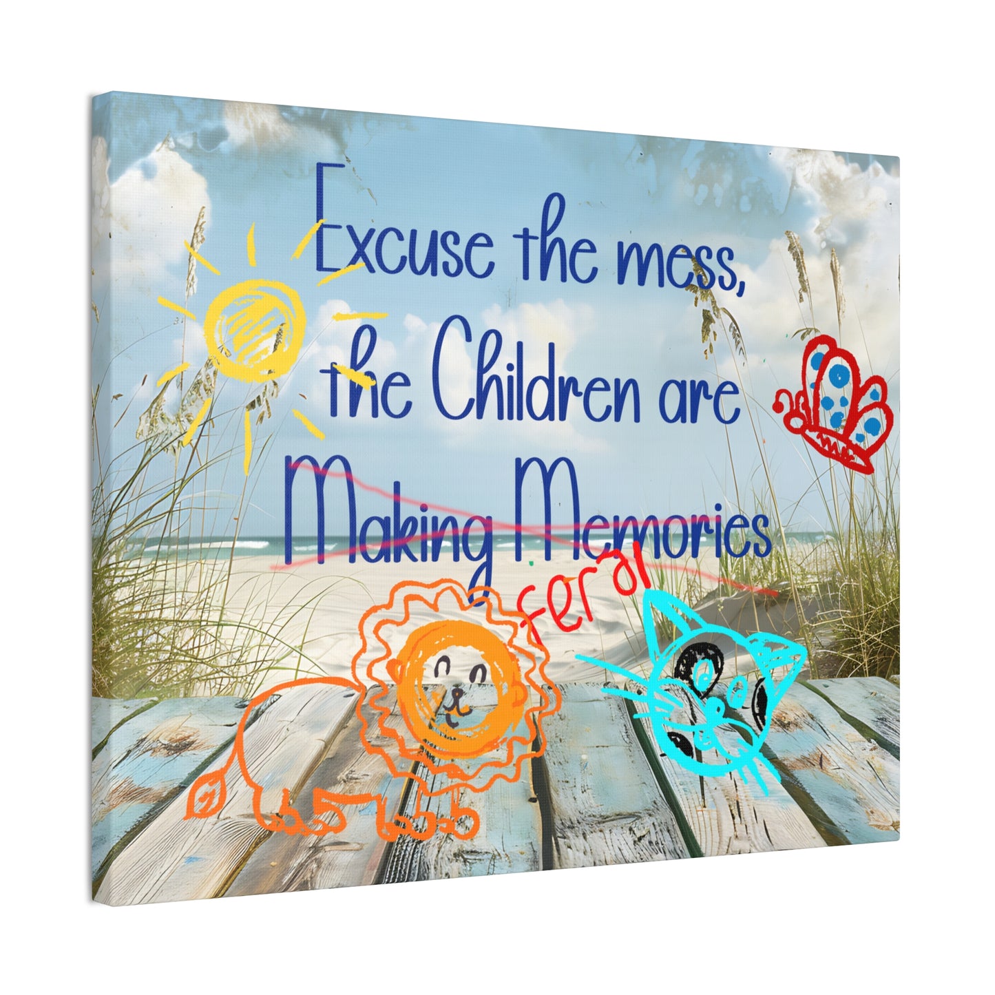 Canvas Art - Excuse the Mess, the Children Are Making Memories with Animals 01