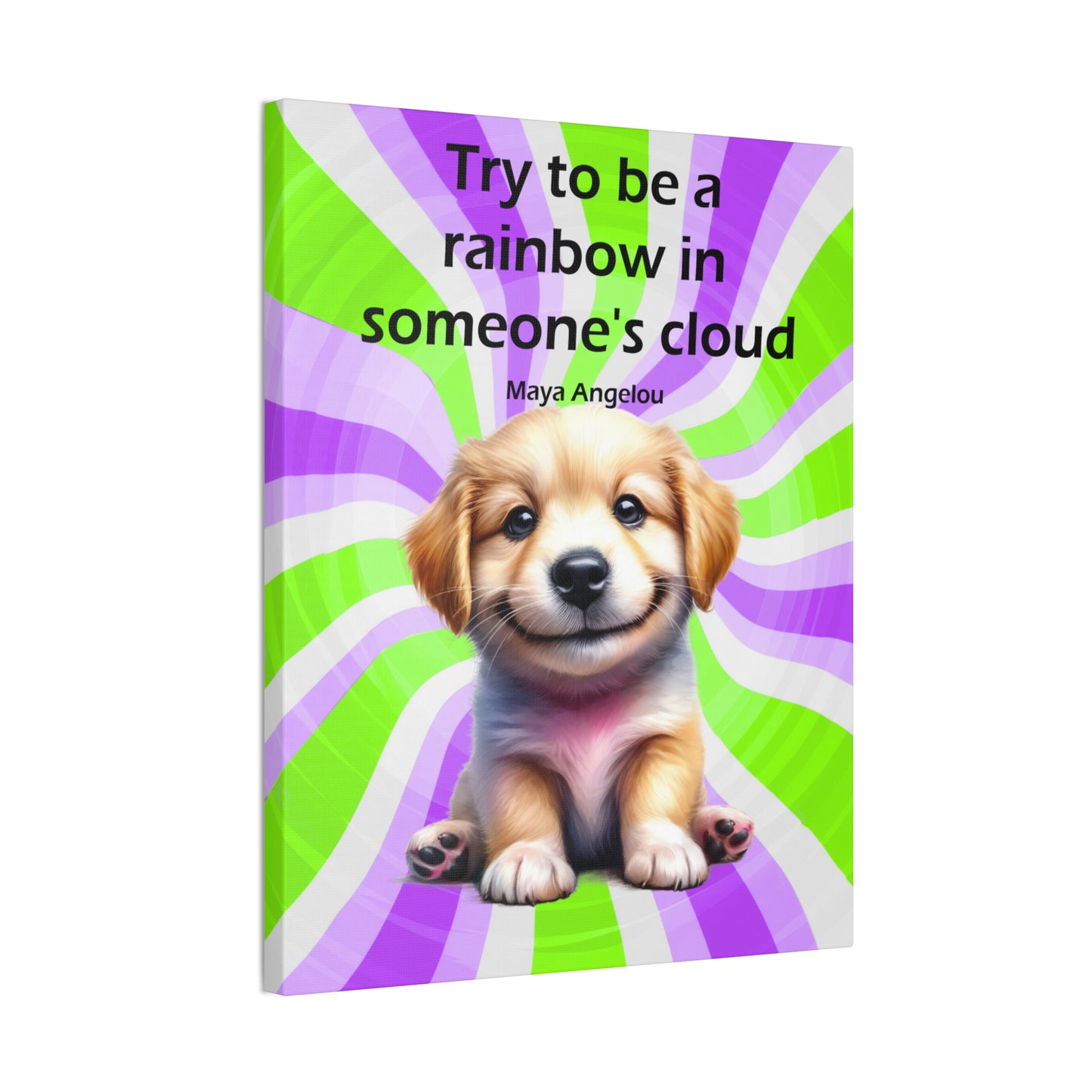 Canvas Art - Inspiring - Try to be a Rainbow - Dog 02