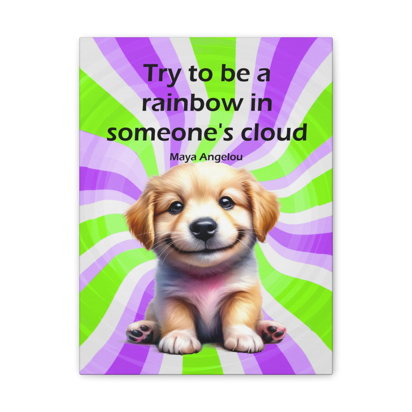 Canvas Art - Inspiring - Try to be a Rainbow - Dog 02