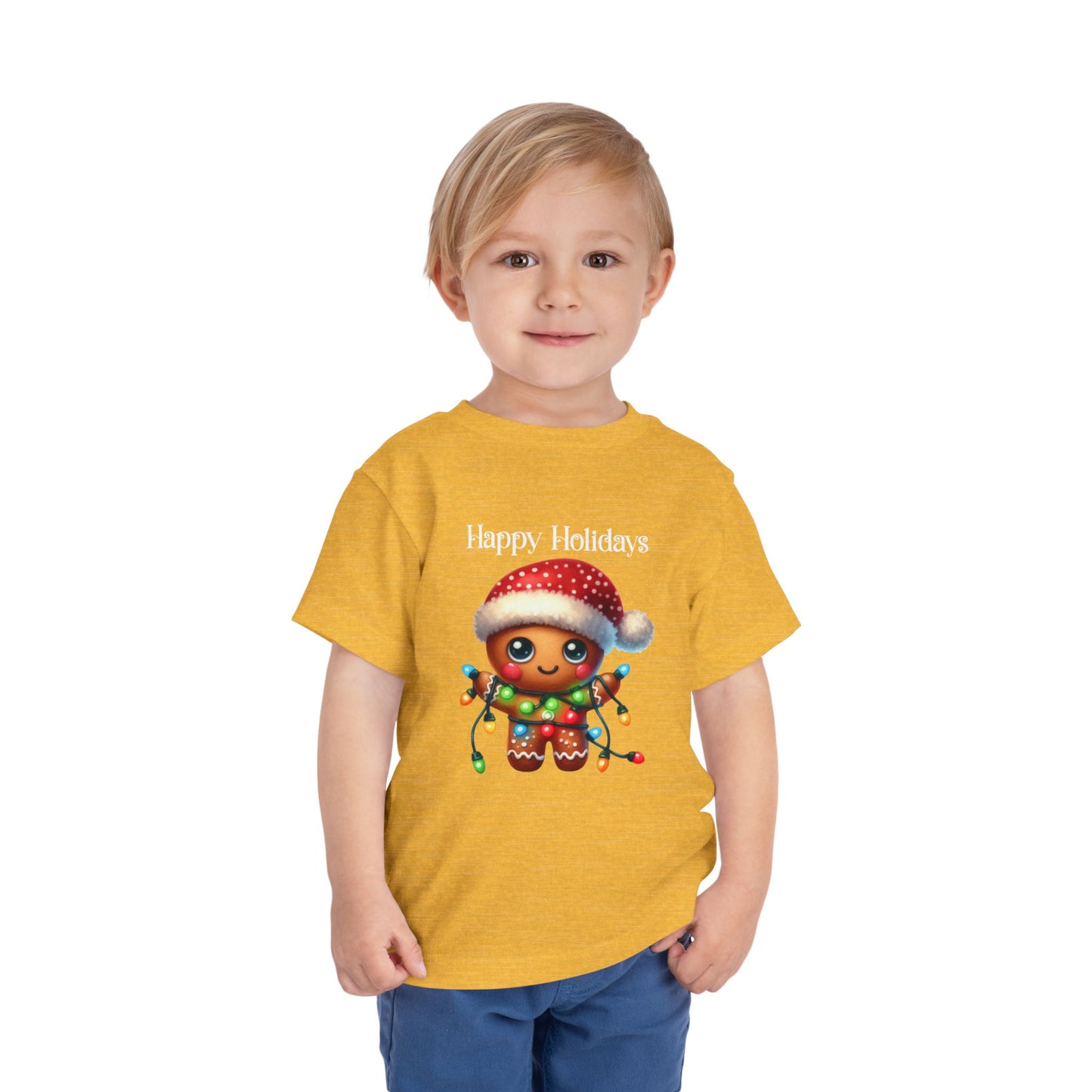 Toddler Tee - Christmas - Gingerbread - Happy Holidays (02a)