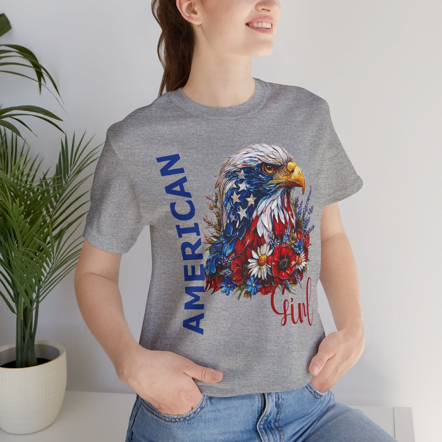 T-Shirt - American - American Girl with Eagle 01