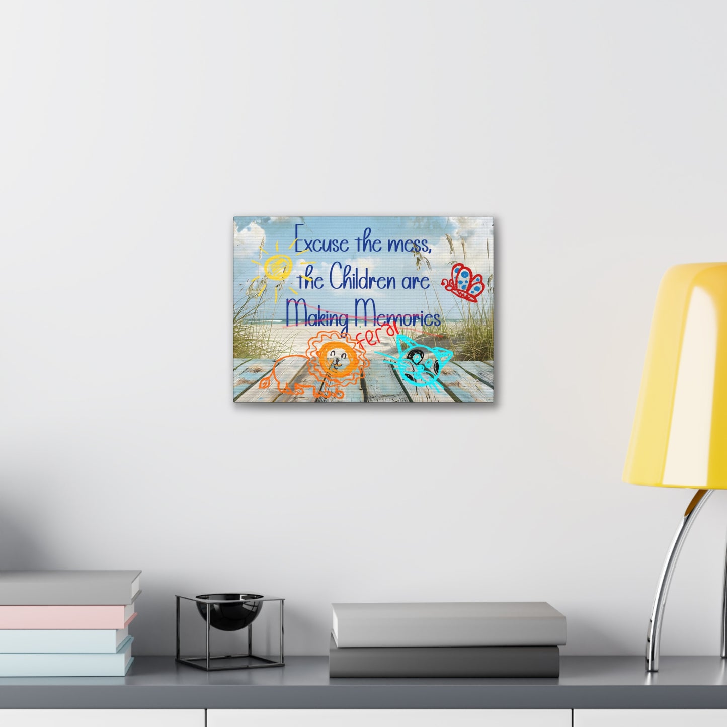 Canvas Art - Excuse the Mess, the Children Are Making Memories with Animals 01