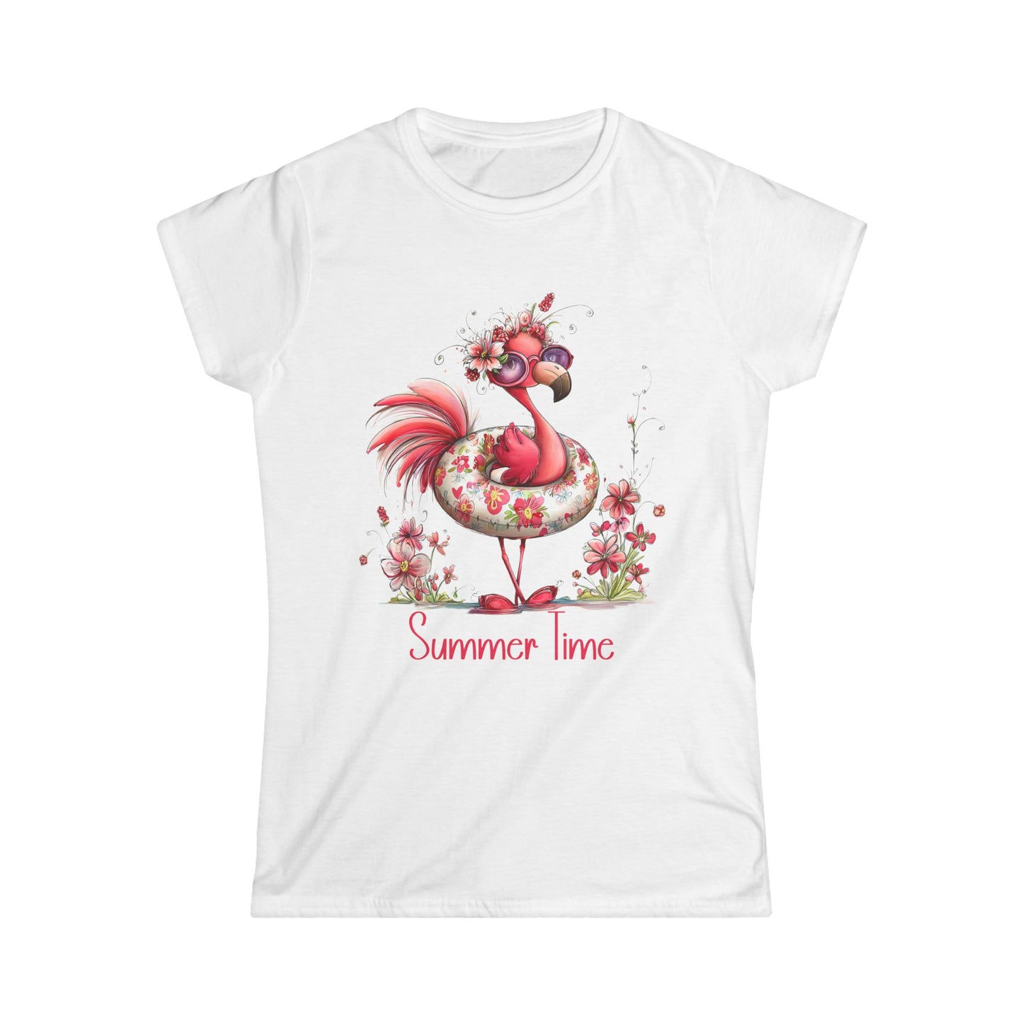 Female T-Shirt - Animal - Flamingo Summer Time 01