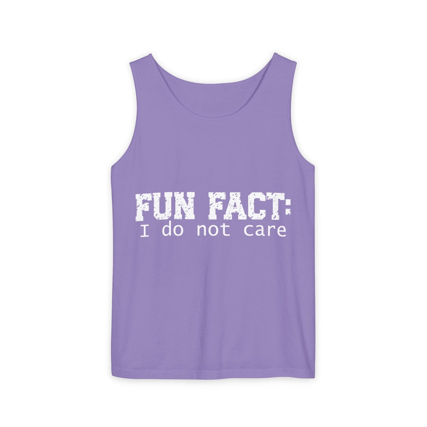 Unisex Tank Top - Funny - Fun Fact: I Do Not Care - White Writing