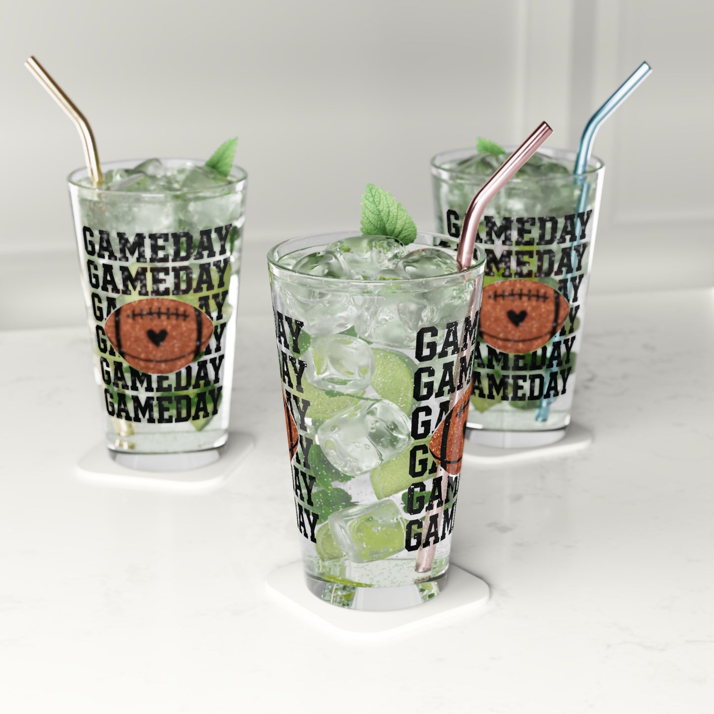 Pint Glass, 16oz - Football - GameDay GameDay GameDay (01a)