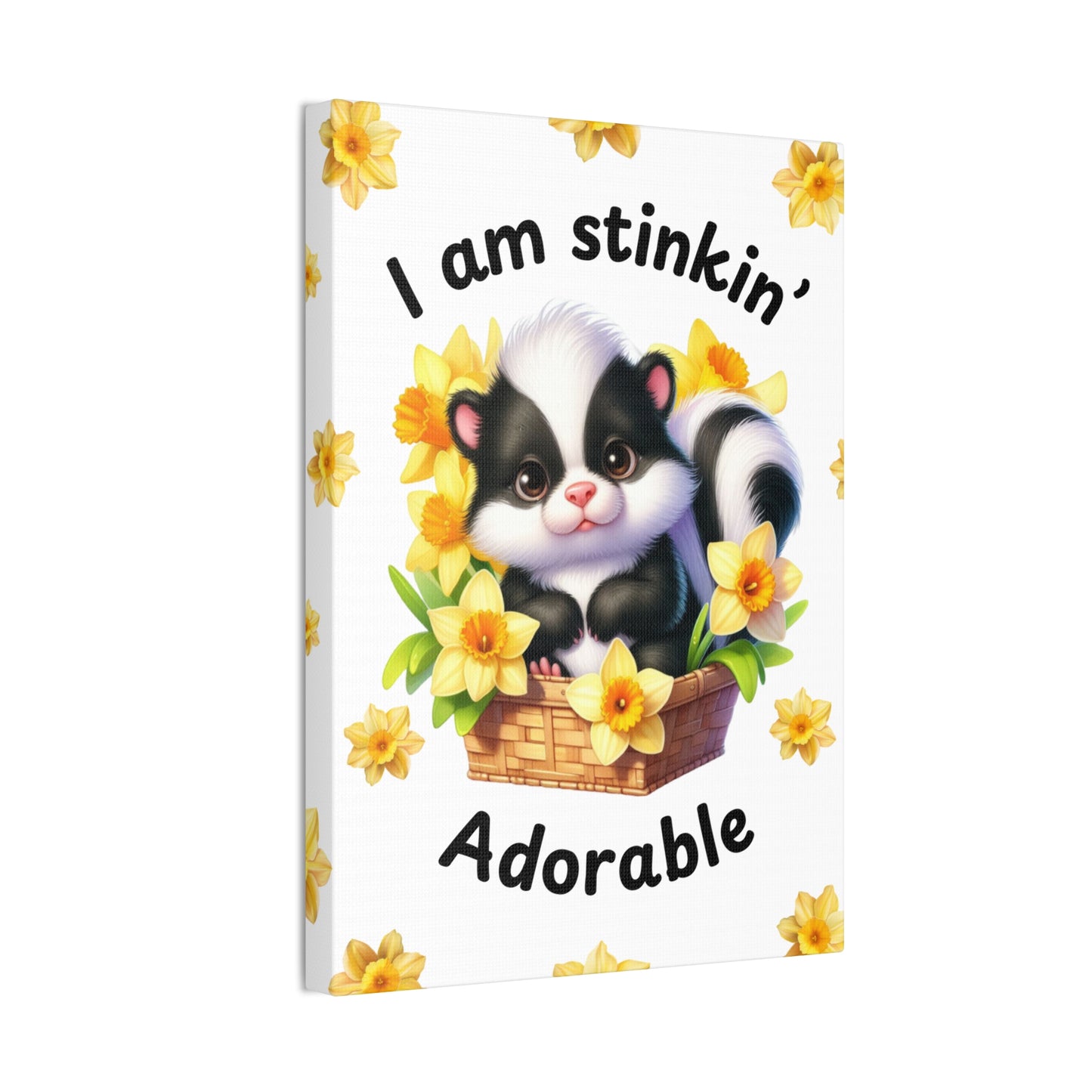 Nursery Canvas - Stinkin' Adorable with Skunk (1-b)