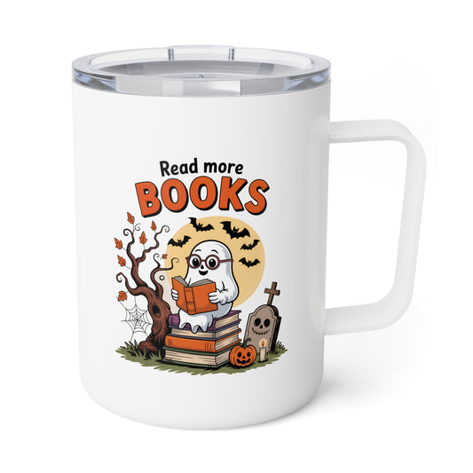 Insulated Mug - Teacher / Halloween - Read More Books (01a)