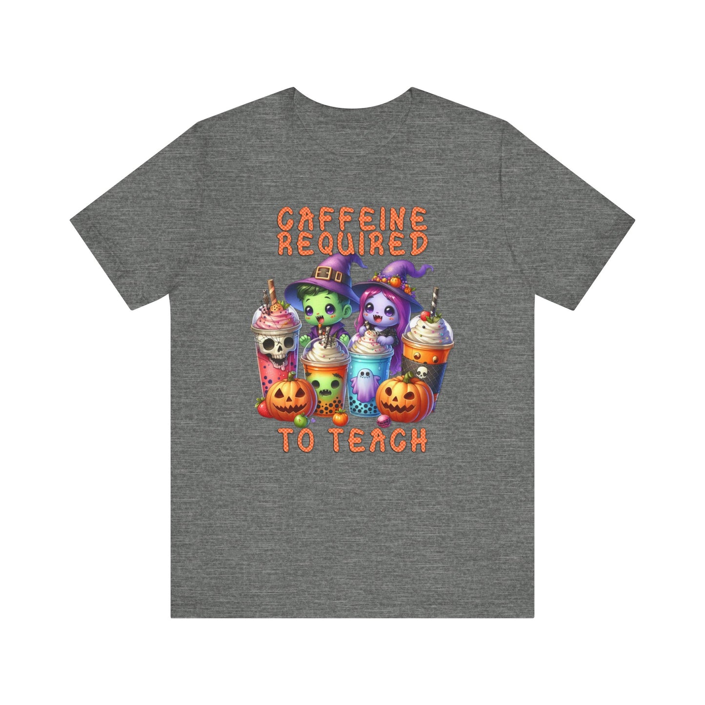 T-Shirt - Teacher / Halloween - Caffeine required to teach (01a)
