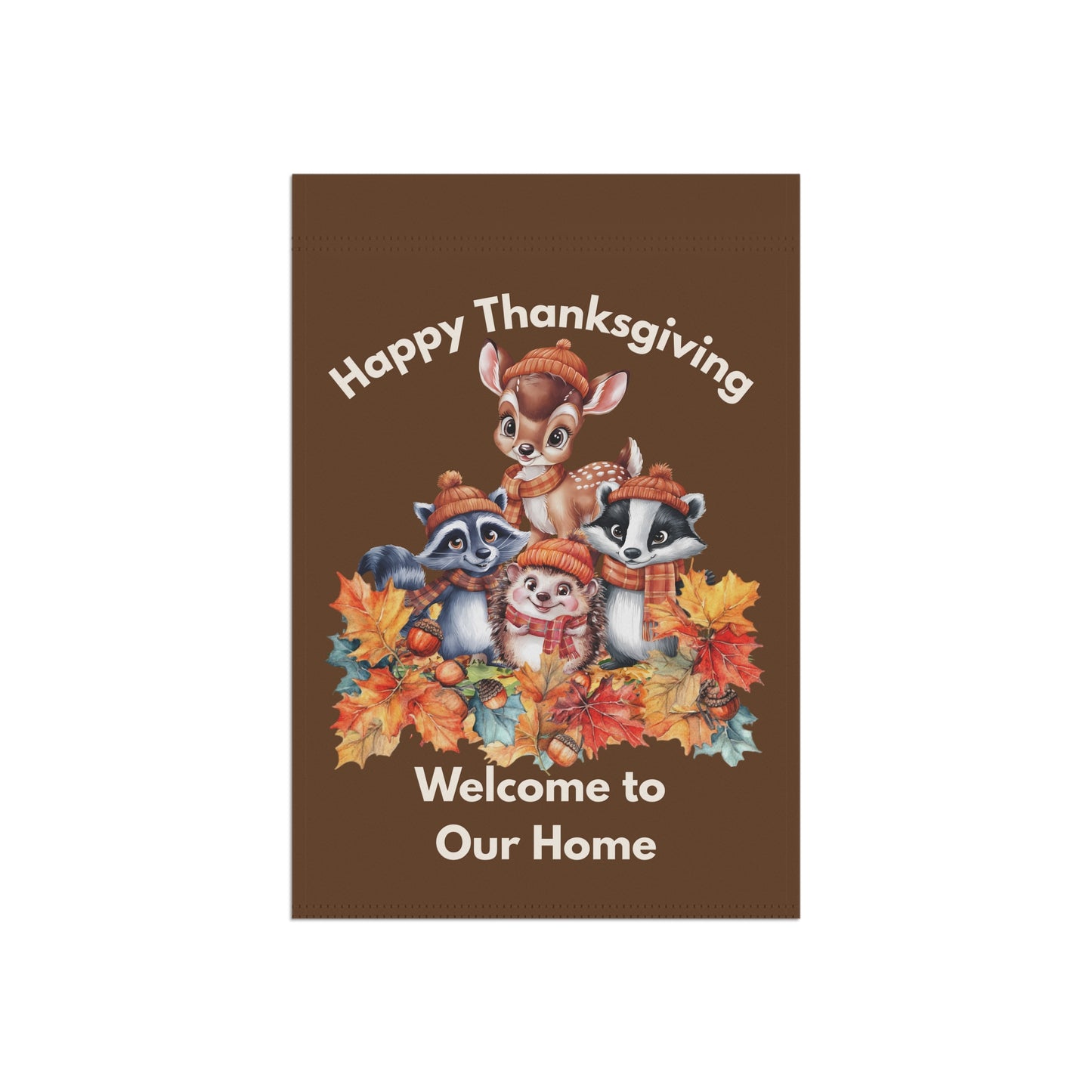 Garden Flag - Thanksgiving -  Autumn Animals (01a)