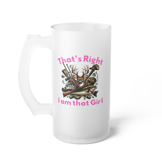 Frosted Glass Beer Mug - Hunter - I am that Girl (1)