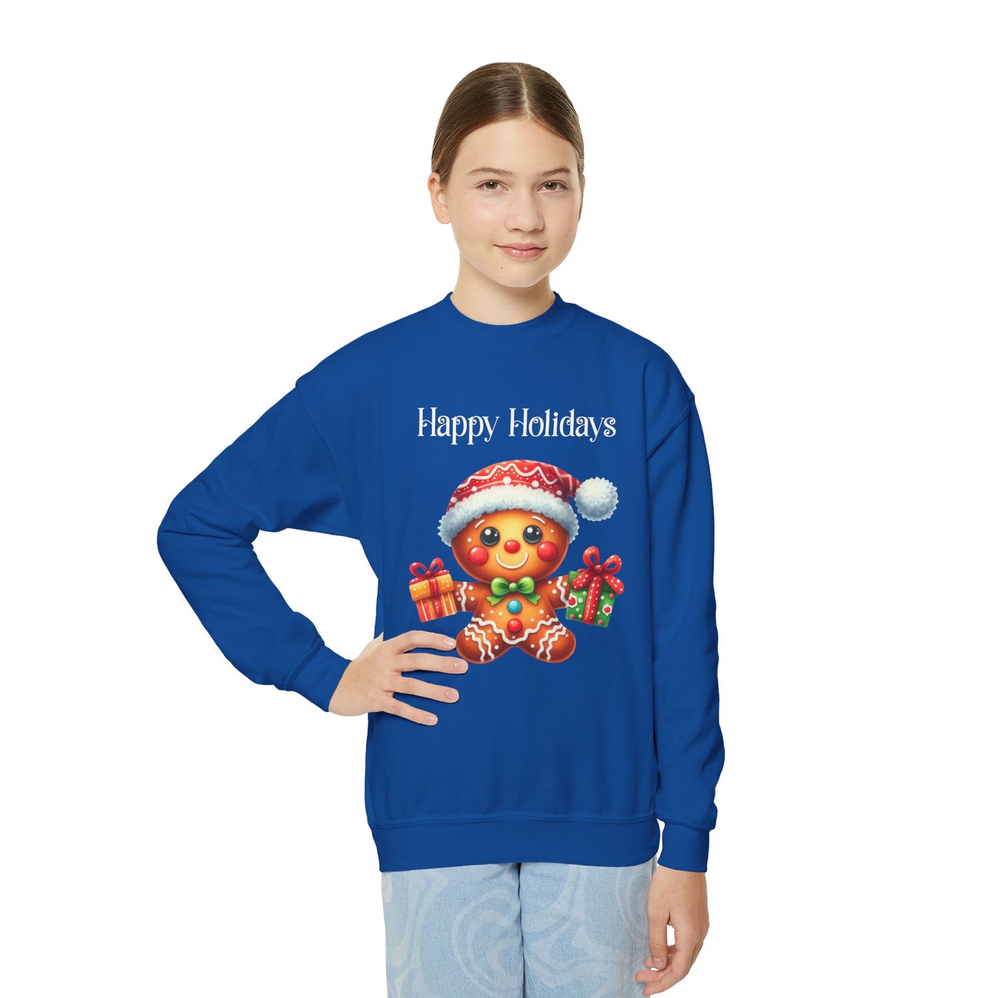Child Sweatshirt - Christmas - Gingerbread - Happy Holidays (01a)