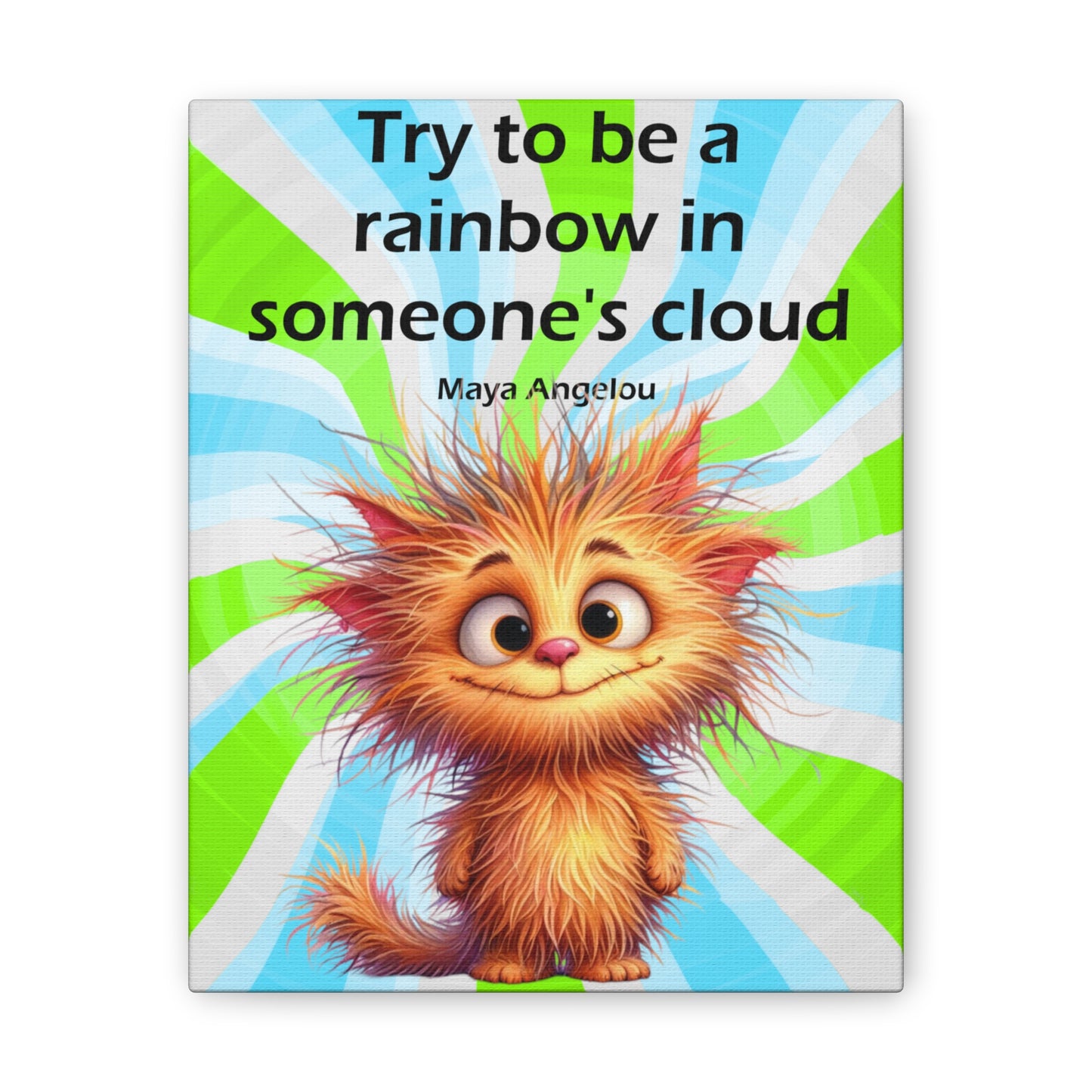 Canvas Art - Inspiring - Try to be a Rainbow - Cat 01
