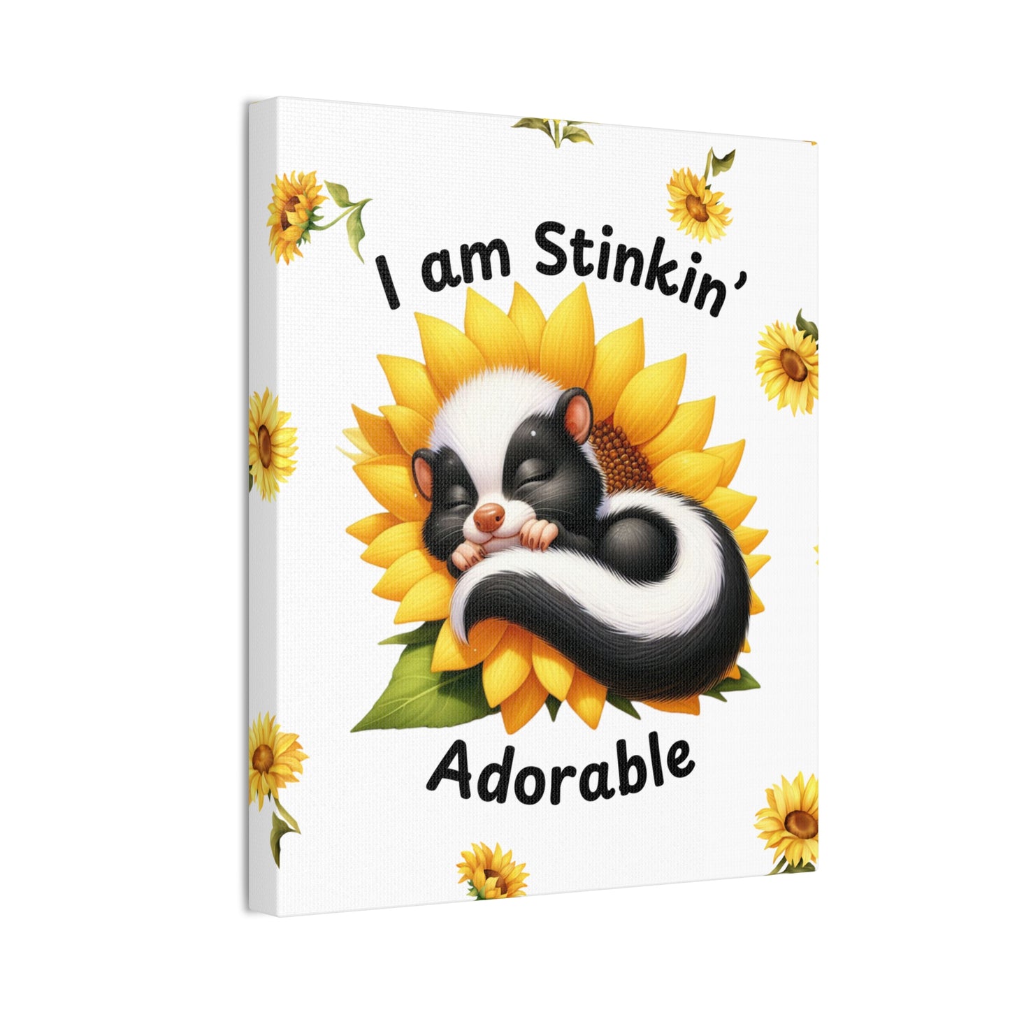 Nursery Canvas - Stinkin' Adorable with Skunk (2-b)