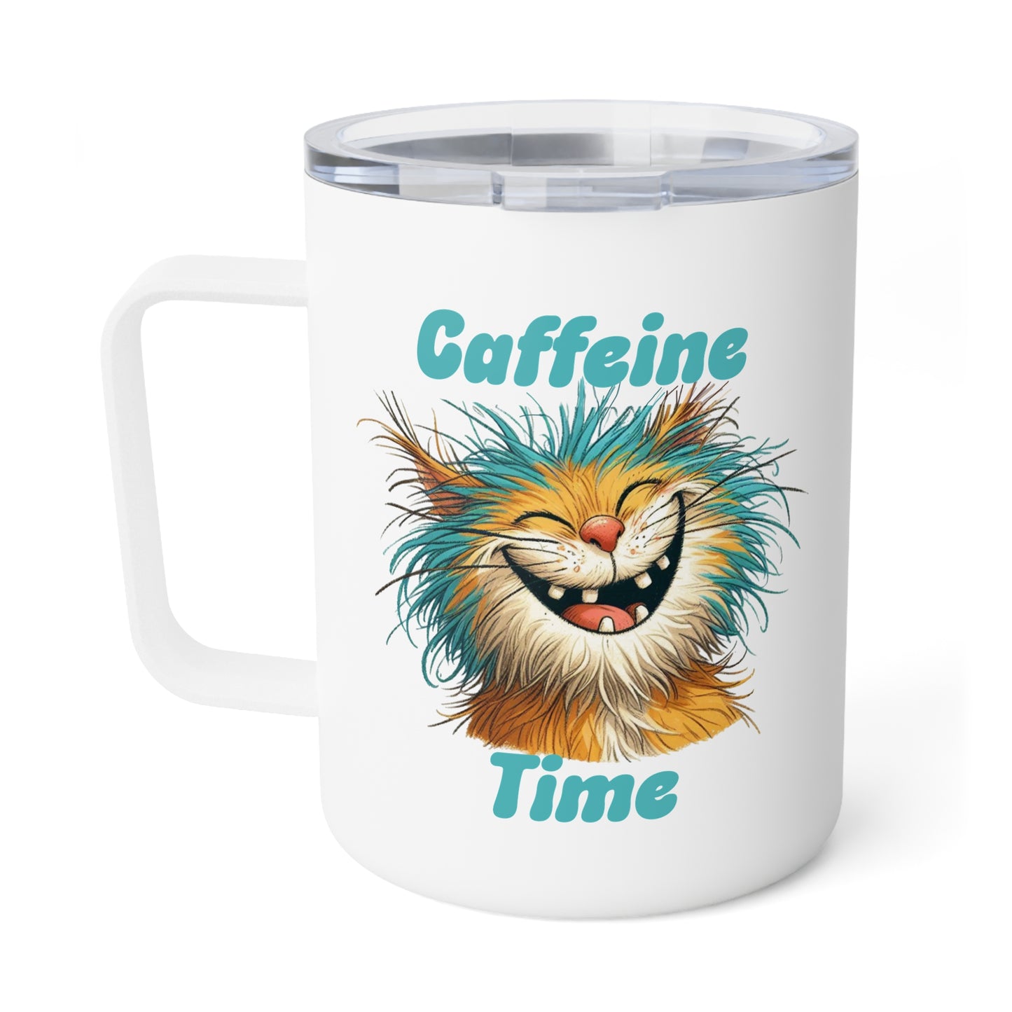 Insulated Coffee Mug - Caffeine Time with cat (3)