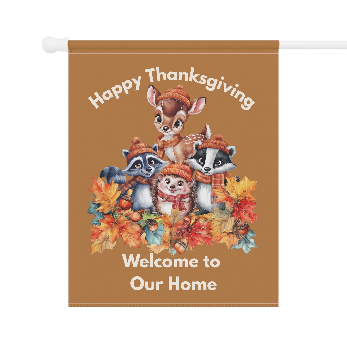 Garden Flag - Thanksgiving -  Autumn Animals (01a)