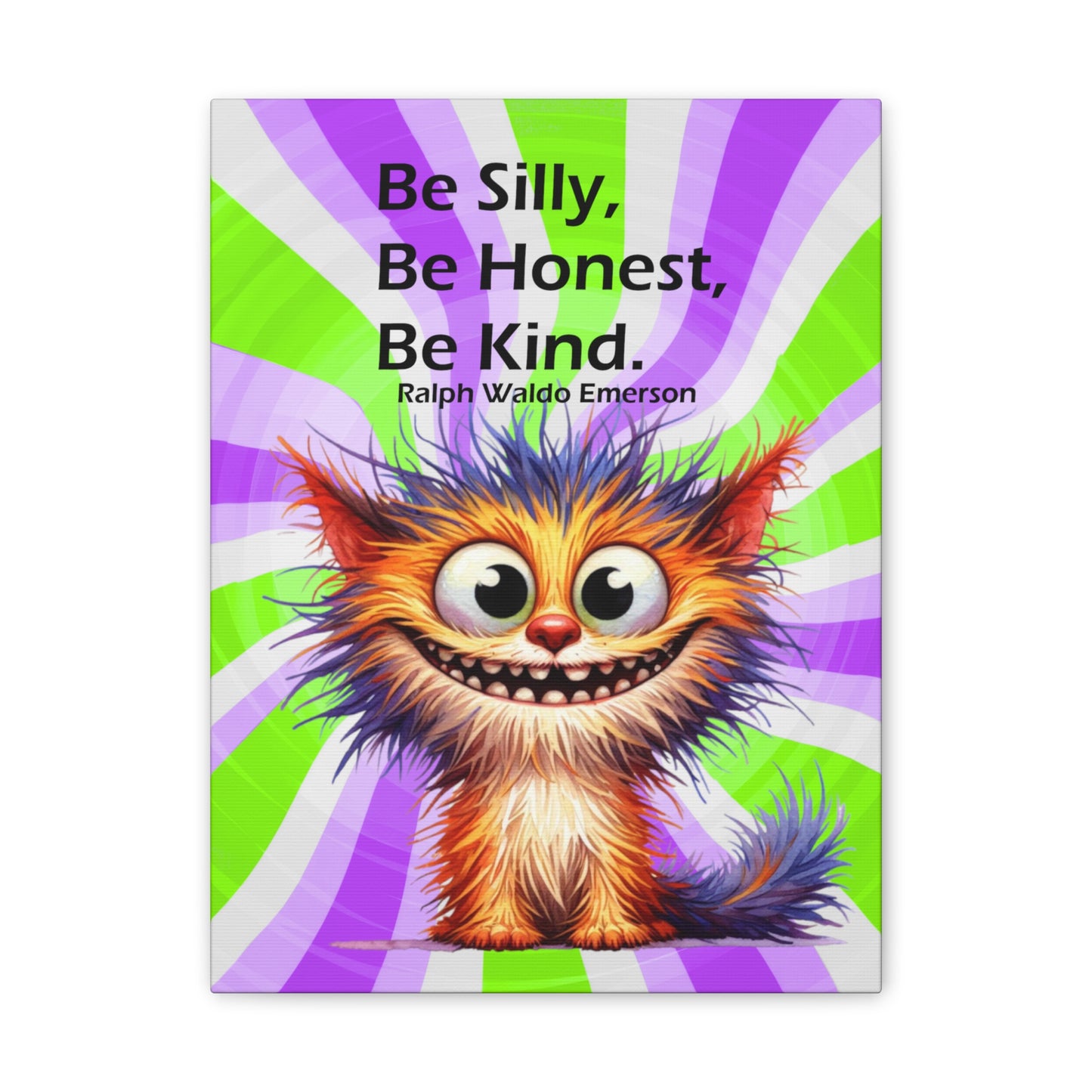 Canvas Art - Inspiring - Be Silly, Be Honest, Be Kind - Cat 01