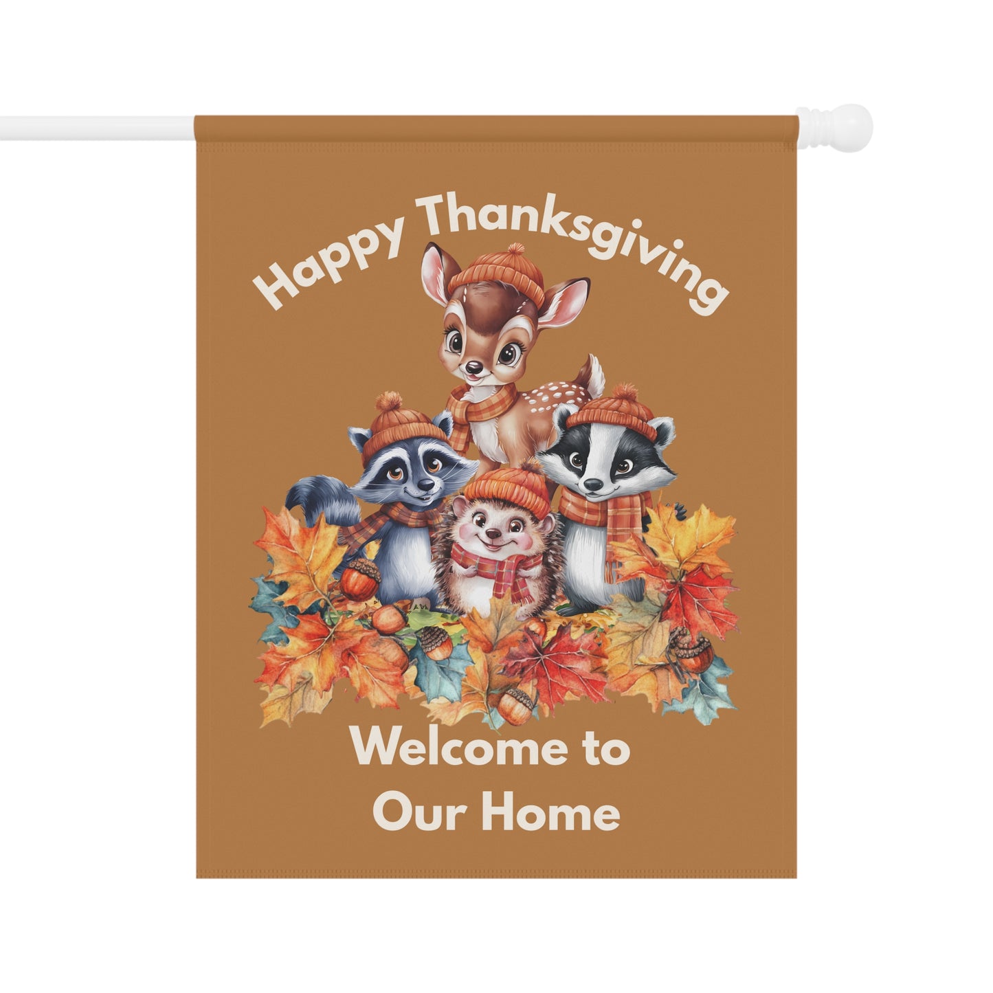 Garden Flag - Thanksgiving -  Autumn Animals (01a)