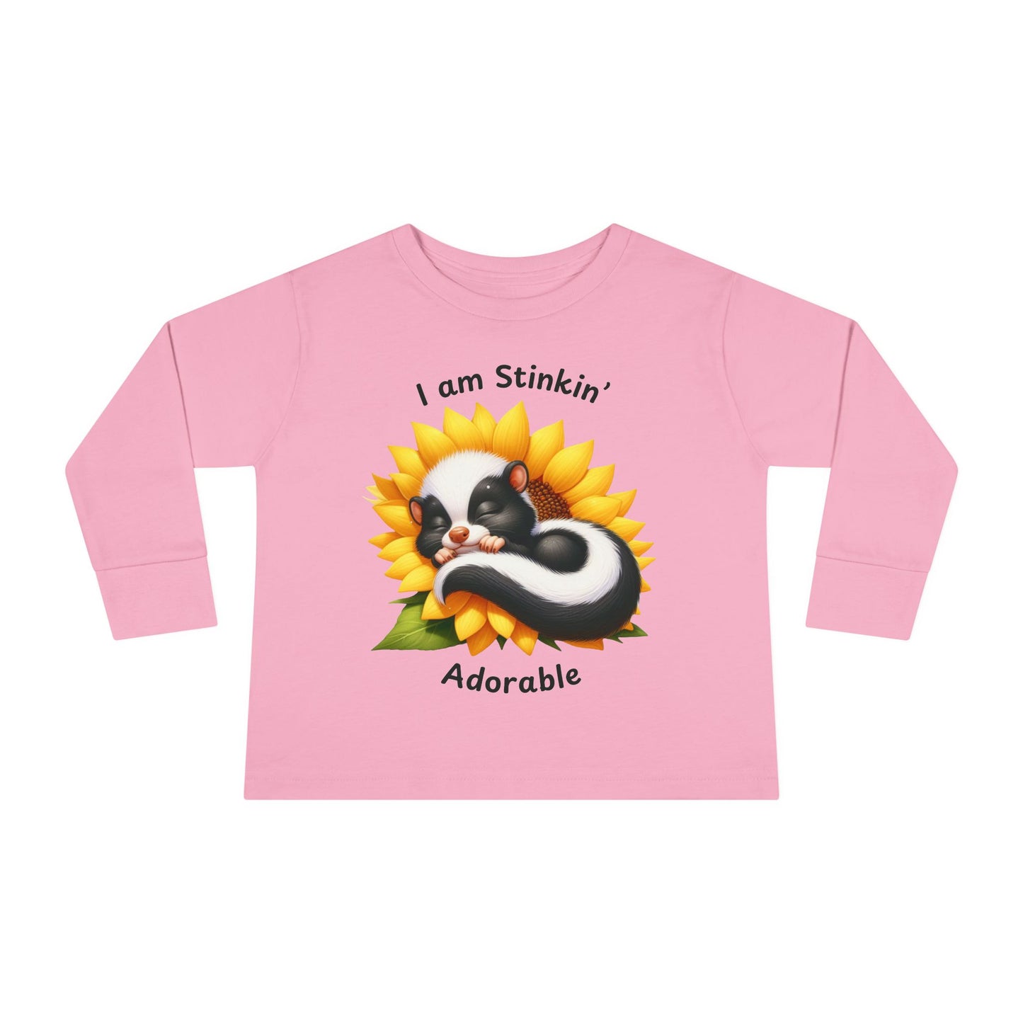 Toddler Long Sleeve Tee - Stinkin' Adorable with Skunk (2)