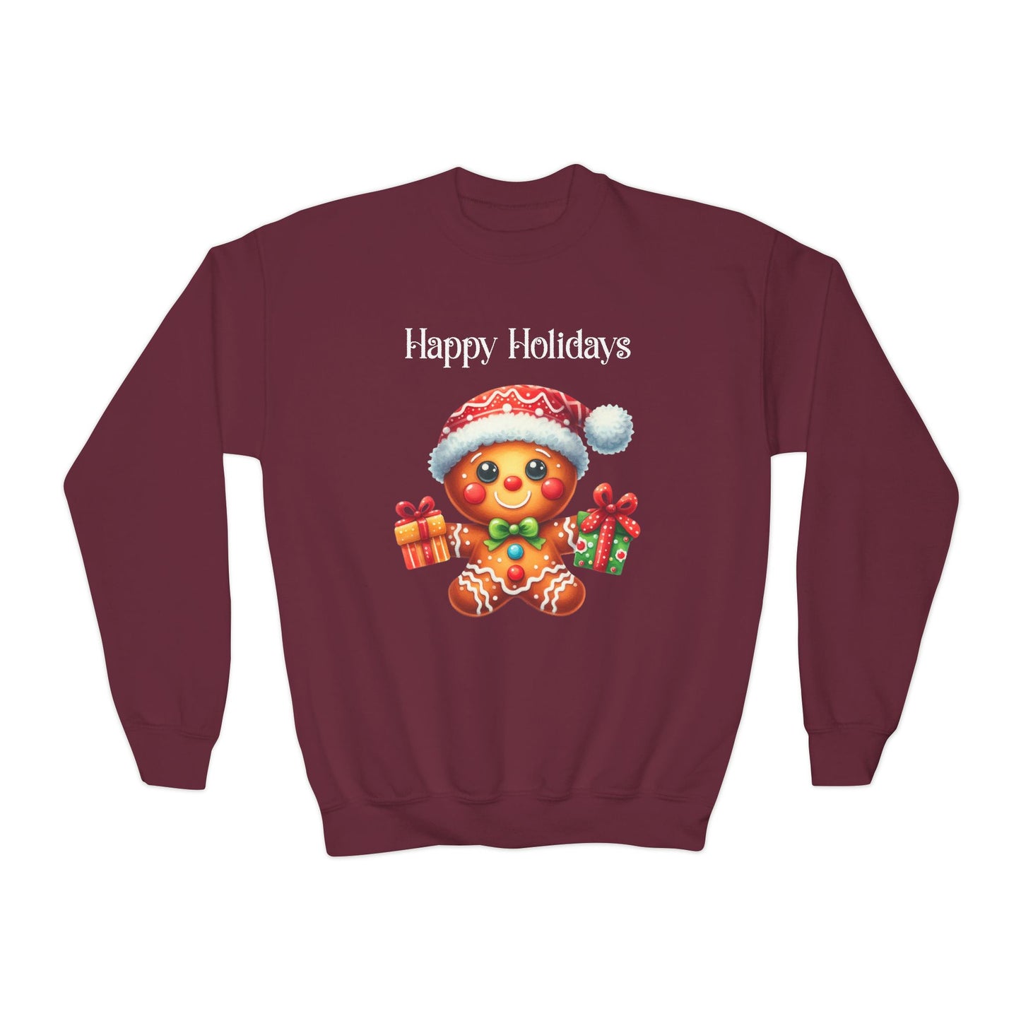 Child Sweatshirt - Christmas - Gingerbread - Happy Holidays (01a)