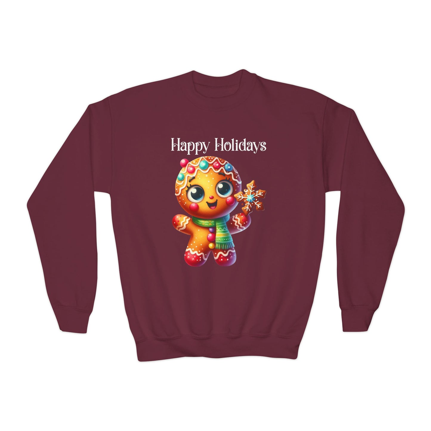 Child Sweatshirt - Christmas - Gingerbread - Happy Holidays (03a)