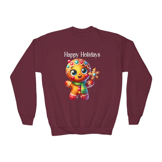 Child Sweatshirt - Christmas - Gingerbread - Happy Holidays (03a)