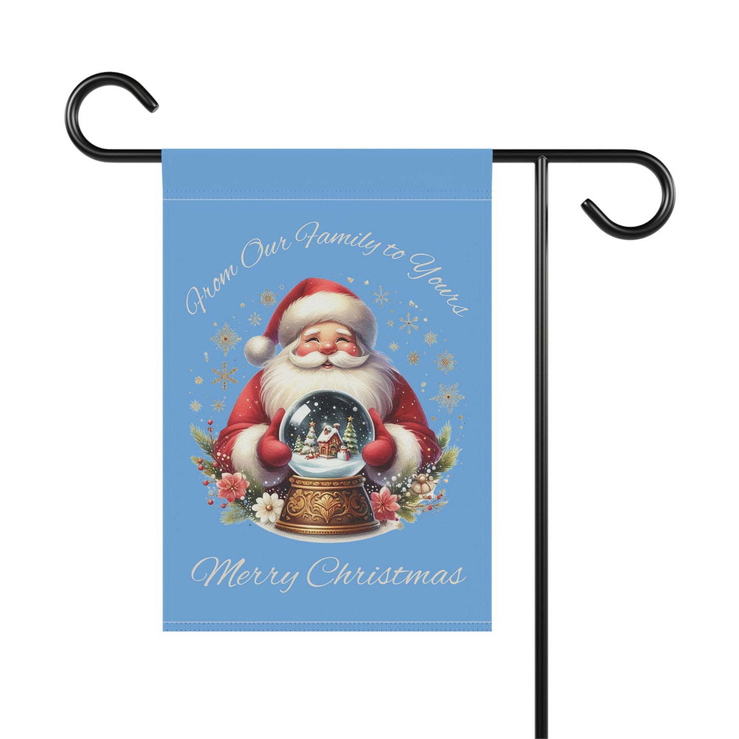 Garden Flag - Christmas - Vintage Santa (01a - Blue)