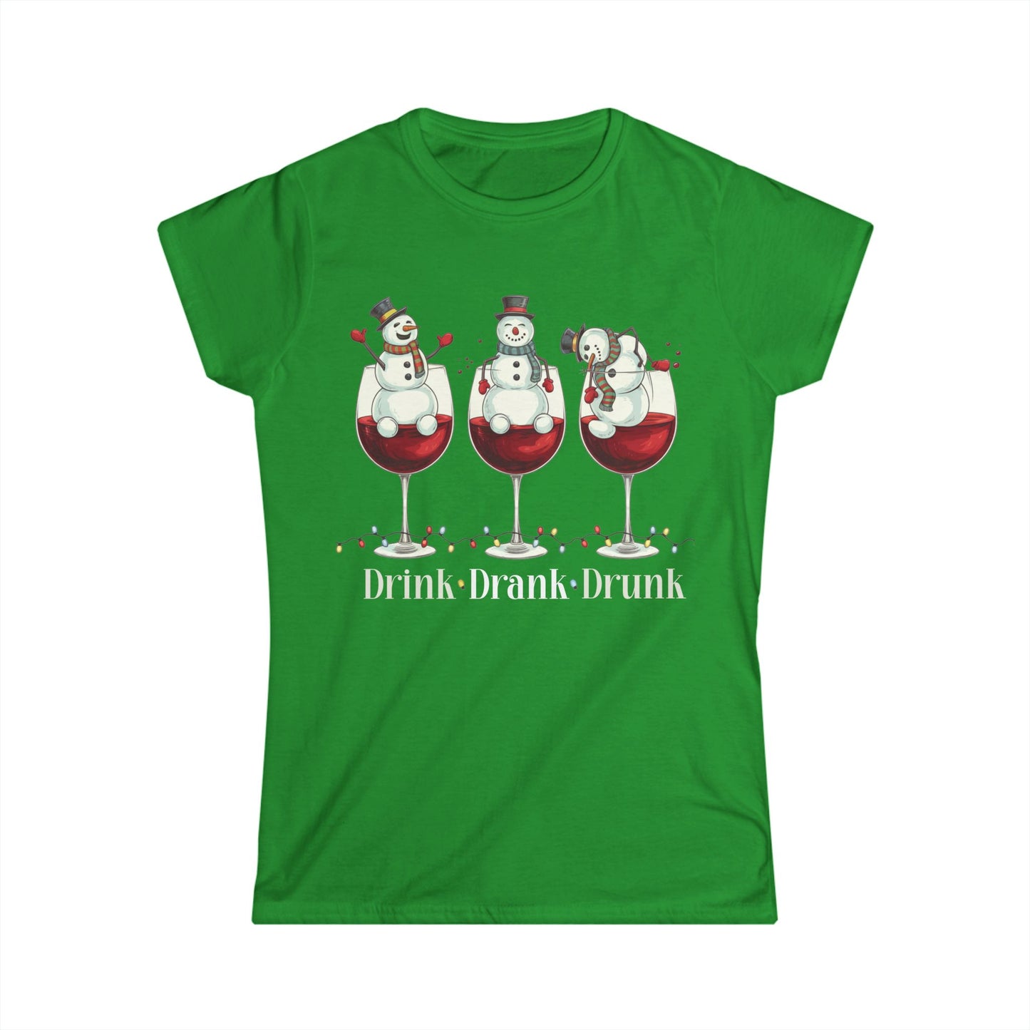 Female T-Shirt - Christmas - Wine Snowmen (01)